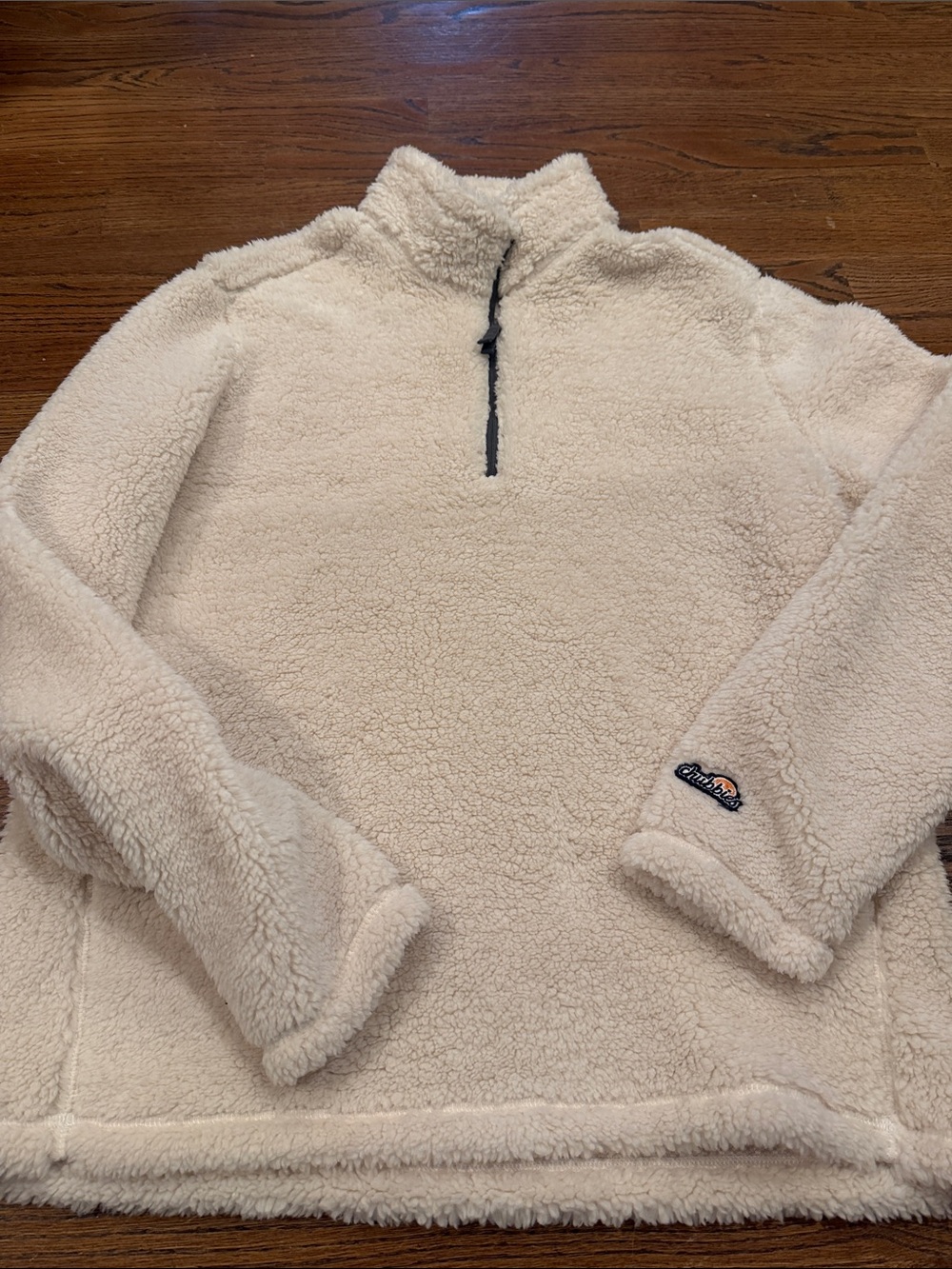 Chubbies Cream Sherpa Half-Zip Pullover - Cozy Fleece Sz small
